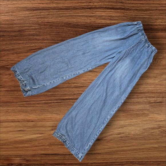 Young Fabulous And Broke Flowy Wide Leg Blue Denim Jeans - Picture 4 of 6